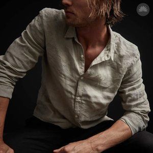 James Perse Classic Linen Shirt - Taupe/Mineral Pigment